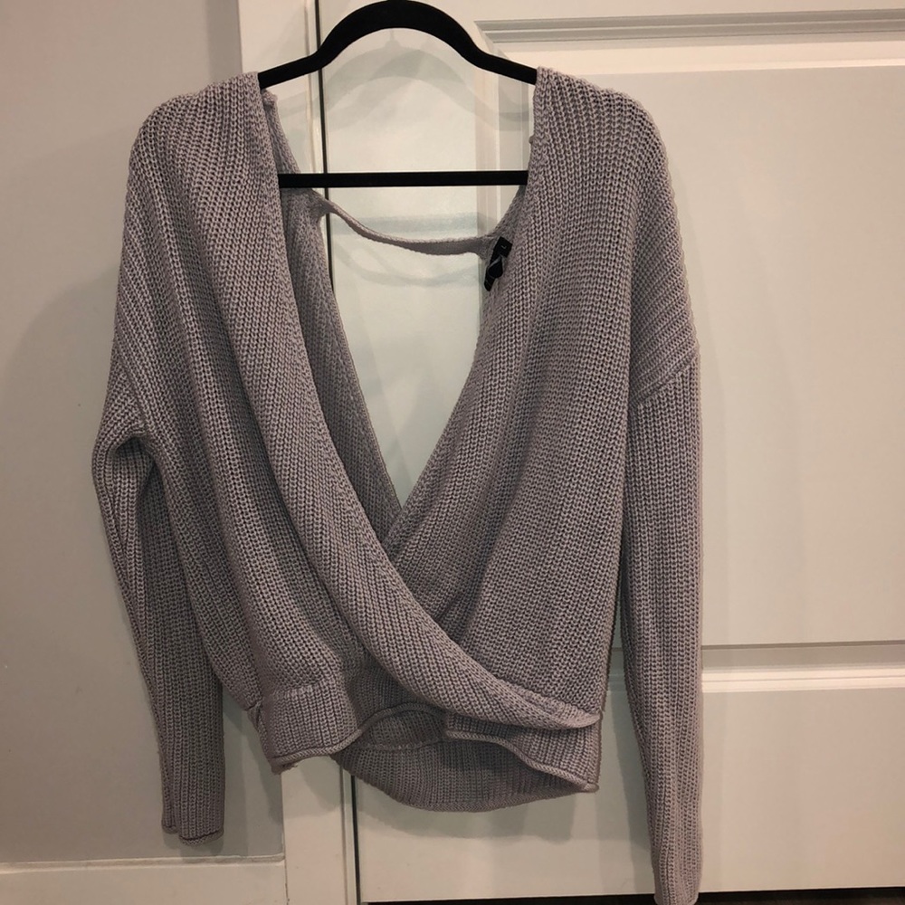 Open front and back sweater